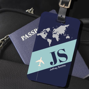 Dunkelblau, elegant und modern gepäckanhänger