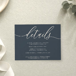Dunkelblau Elfenbein Signatur Einfache Details RSVP Karte