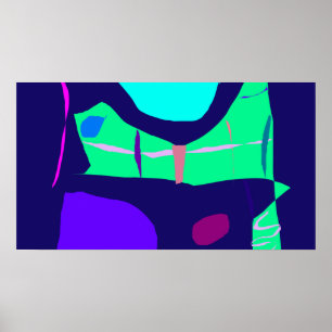 Dunkelblau-feine Dauer der Fernmond-Einsamkeit Poster