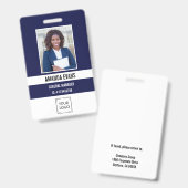 Dunkelblau | Foto Mitarbeiter-Logo oder QR CODE-Si Ausweis (Vorder- & Rückseite)
