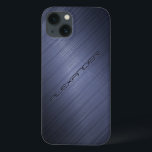 Dunkelblau gebürstetes Aluminium-Metal-Look-Monogr Case-Mate iPhone Hülle<br><div class="desc">Dunkel mutierte blau gebürstetes Aluminium-Look Muster. Benutzerdefiniertes und optionales Monogramm Design ist auf anderen Produkten erhältlich und kann bei jedem Produkt,  das wir bei Zazzle anbieten,  angefordert werden.</div>