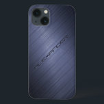 Dunkelblau gebürstetes Aluminium-Metal-Look-Monogr Case-Mate iPhone Hülle<br><div class="desc">Dunkel mutierte blau gebürstetes Aluminium-Look Muster. Benutzerdefiniertes und optionales Monogramm Design ist auf anderen Produkten erhältlich und kann bei jedem Produkt,  das wir bei Zazzle anbieten,  angefordert werden.</div>