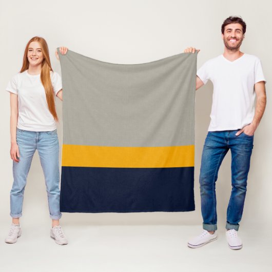 Dunkelblau, gelb, grau gestreift, texturiert fleecedecke (Beispiel)