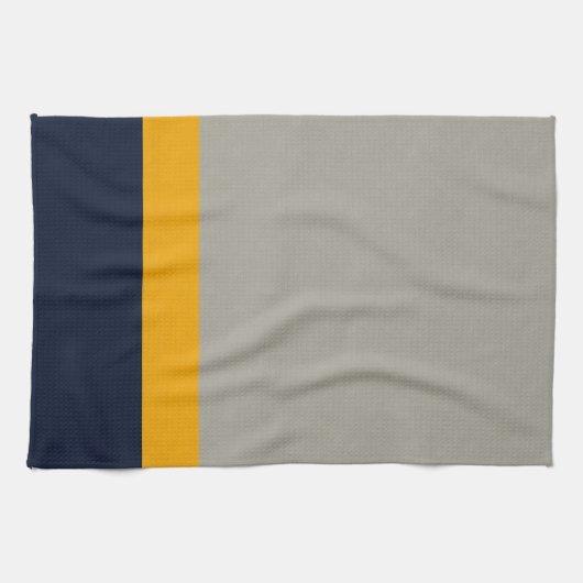 Dunkelblau, gelb, grau gestreift, texturiert geschirrtuch (Horizontal)