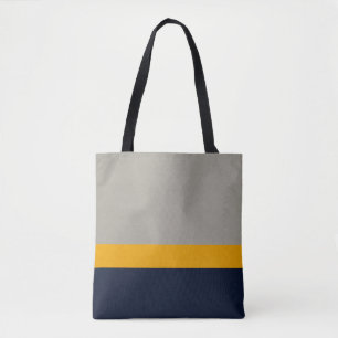 Dunkelblau, gelb, grau gestreift, texturiert tasche