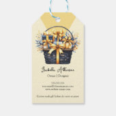 Dunkelblau-gelbe Körbe Geschenkanhänger (Rückseite)