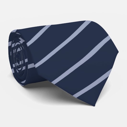 Dunkelblau gestreifte Krawatte (Gerollt)