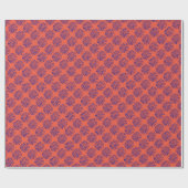 Dunkelblau gestreiftes Kreismuster auf orange Geschenkpapier (Flach)