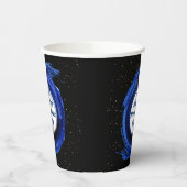 Dunkelblau gestrichen am Abend, glücklich Neues Ja Pappbecher (Links)