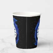 Dunkelblau gestrichen am Abend, glücklich Neues Ja Pappbecher (Rechts)