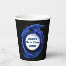 Dunkelblau gestrichen am Abend, glücklich Neues Ja