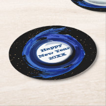 Dunkelblau gestrichen am Abend, glücklich Neues Ja