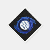 Dunkelblau gestrichen am Abend, glücklich Neues Ja Serviette (Ecke)