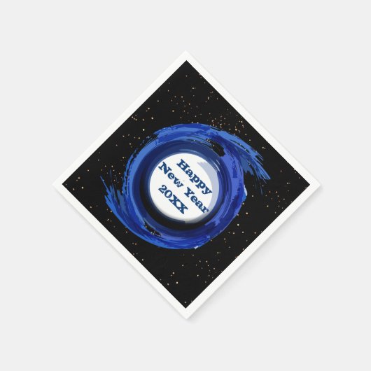 Dunkelblau gestrichen am Abend, glücklich Neues Ja Serviette (Ecke)