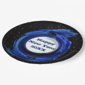 Dunkelblau gestrichen am Abend, Happy New Year 20x Pappteller (Schrägansicht)