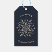 Dunkelblau & Gold Mitternachts-Funkelsterne Neujah Geschenkanhänger (Vorderseite)
