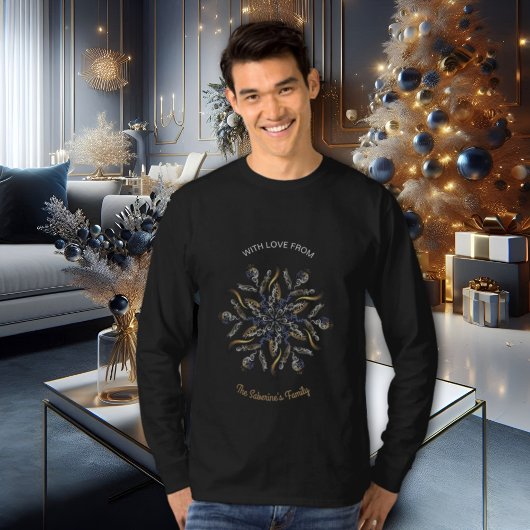 Dunkelblau & Gold Mitternachts-Funkelsterne Neujah Sweatshirt
