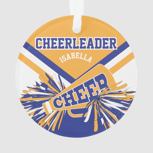 Dunkelblau, Gold und Weißer Chef Ornament (Rückseite)