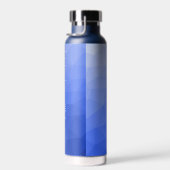 Dunkelblau Gradient Geometric Mesh Muster Monogram Trinkflasche (Rechts)