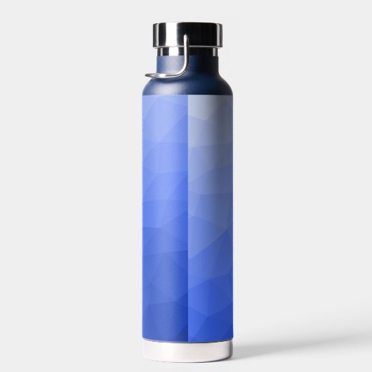 Dunkelblau Gradient Geometric Mesh Muster Monogram Trinkflasche (Rechts)