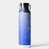 Dunkelblau Gradient Geometric Mesh Muster Monogram Trinkflasche (Vorne)