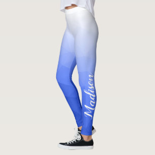 Dunkelblau Gradient Geometry Mesh Muster Name Leggings