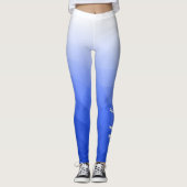 Dunkelblau Gradient Geometry Mesh Muster Name Leggings (Vorderseite)