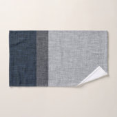 Dunkelblau-graue Crosshatch Stripe Man Höhle Badhandtuch Set (Handtuch)