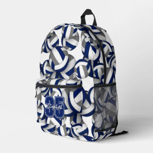 Dunkelblau-graue Volleyballmannschaftsfarben gemus Bedruckter Rucksack