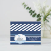 Dunkelblau-graue Whale-Beutel für Dusche Postkarte (Stehend Vorderseite)