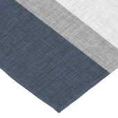 Dunkelblau-grauer Grundstreifen Moderner Abstrakte Großer Tischläufer (Ecke)