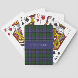 Dunkelblau Green Tartan Karierte Weihnachten Spielkarten