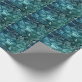 Dunkelblau grün: Abstraktes Kristalldesign Geschenkpapier (Ecke)