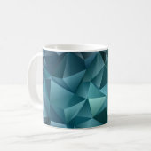 Dunkelblau grün: Abstraktes Kristalldesign Kaffeetasse (Vorderseite Links)