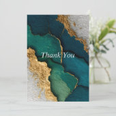 Dunkelblau, Grün & Gold Dankeschön Karte (Stehend Vorderseite)