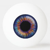 Dunkelblau Grün-orange-gelbe Iris-Augenbraue Tischtennisball (Rückseite)