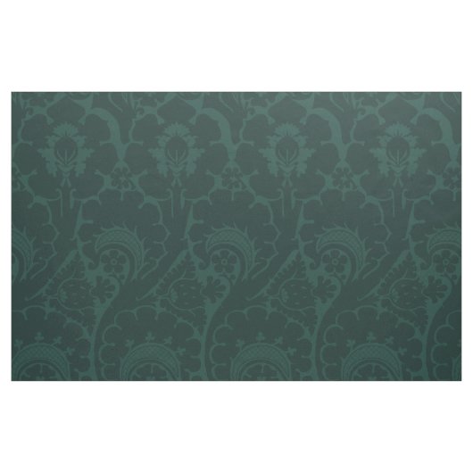 Dunkelblau-Grün Renaissance-Blumenmuster Stoff (Fat Quarter (45,7 x 55,9 cm))