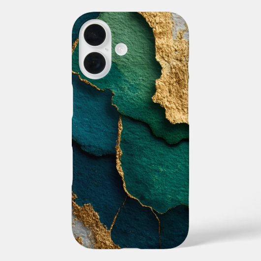 Dunkelblau, Grün und Gold Case-Mate iPhone Hülle (Rückseite)
