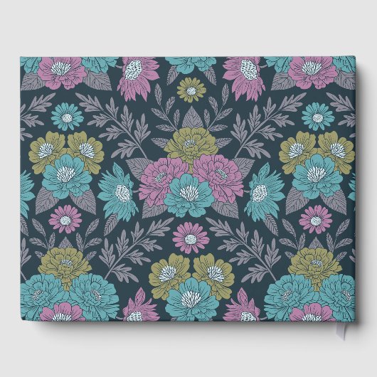 Dunkelblau, grün und Lila Gästebuch (Rückseite)