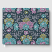 Dunkelblau, grün und Lila Gästebuch (Vorderseite)