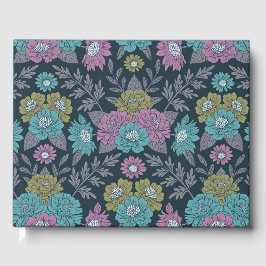 Dunkelblau, grün und Lila Gästebuch