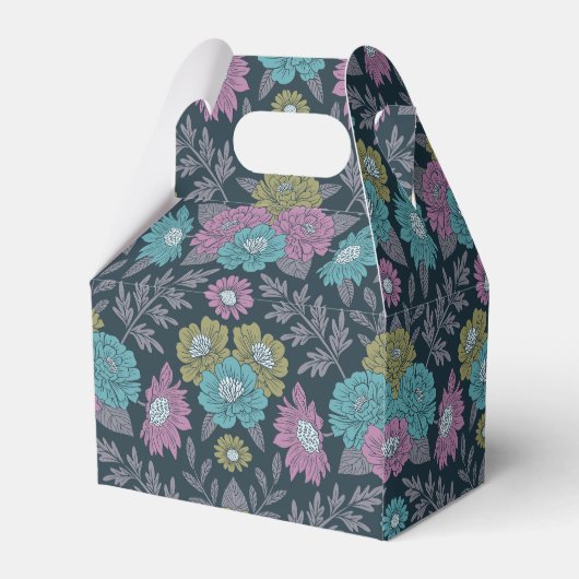 Dunkelblau, grün und Lila Geschenkschachtel (Rückseite)