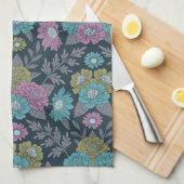 Dunkelblau, grün und Lila Geschirrtuch (Viertel Falte)