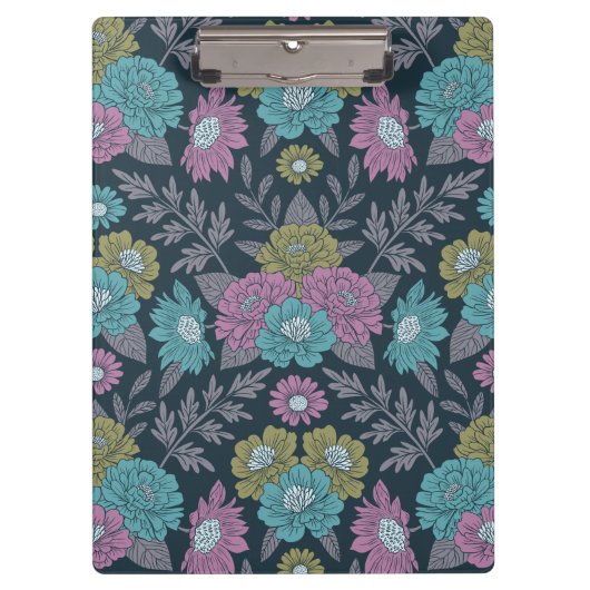 Dunkelblau, grün und Lila Klemmbrett (Vorderseite)