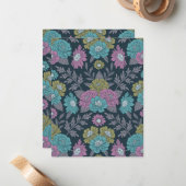 Dunkelblau, grün und Lila Mitteilungskarte (Vorderseite/Rückseite Beispiel)