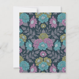 Dunkelblau, grün und Lila Mitteilungskarte