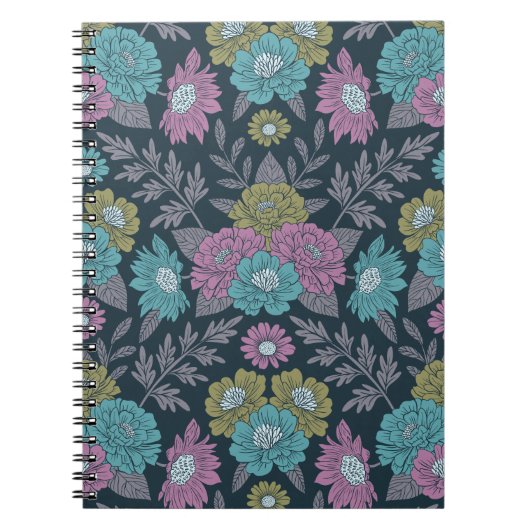 Dunkelblau, grün und Lila Notizblock (Vorderseite)
