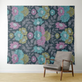 Dunkelblau, grün und Lila Wandteppich (Beispiel (Horizontal))