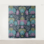 Dunkelblau, grün und Lila Wandteppich (Vorderseite)