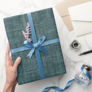 Dunkelblau Grüner Leinen Geschenkpapier